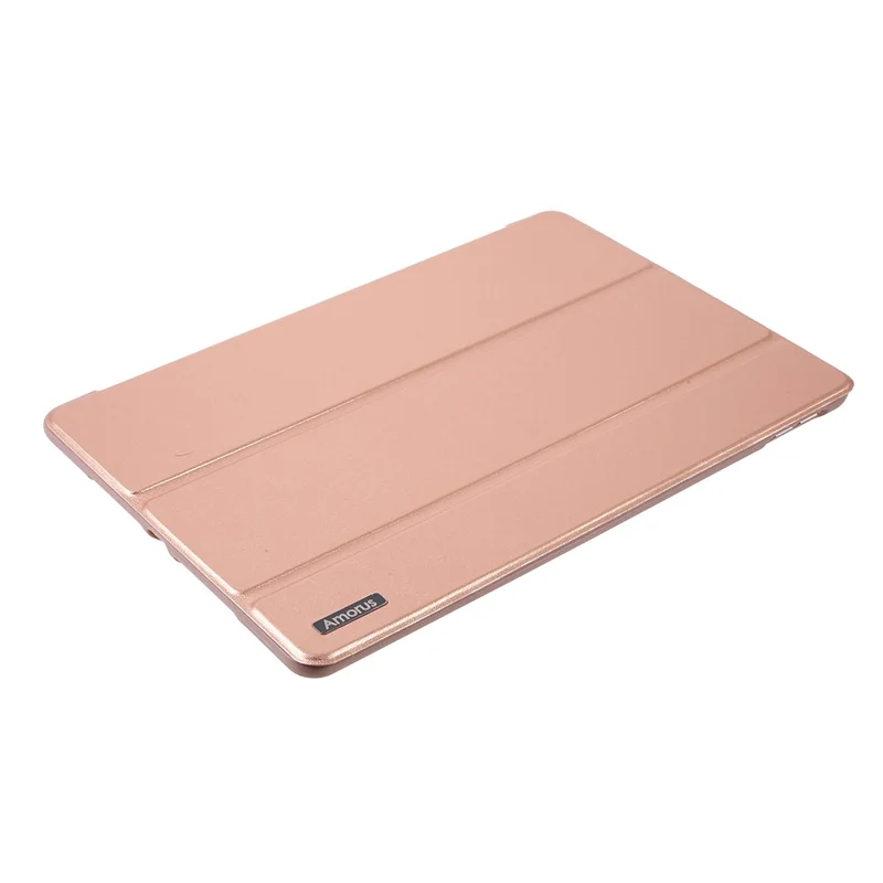 AMORUS Tri-fold Stand Leather Smart Case with TPU Back Cover for iPad 10.2 (2021)/(2020)/(2019) - Rose Gold