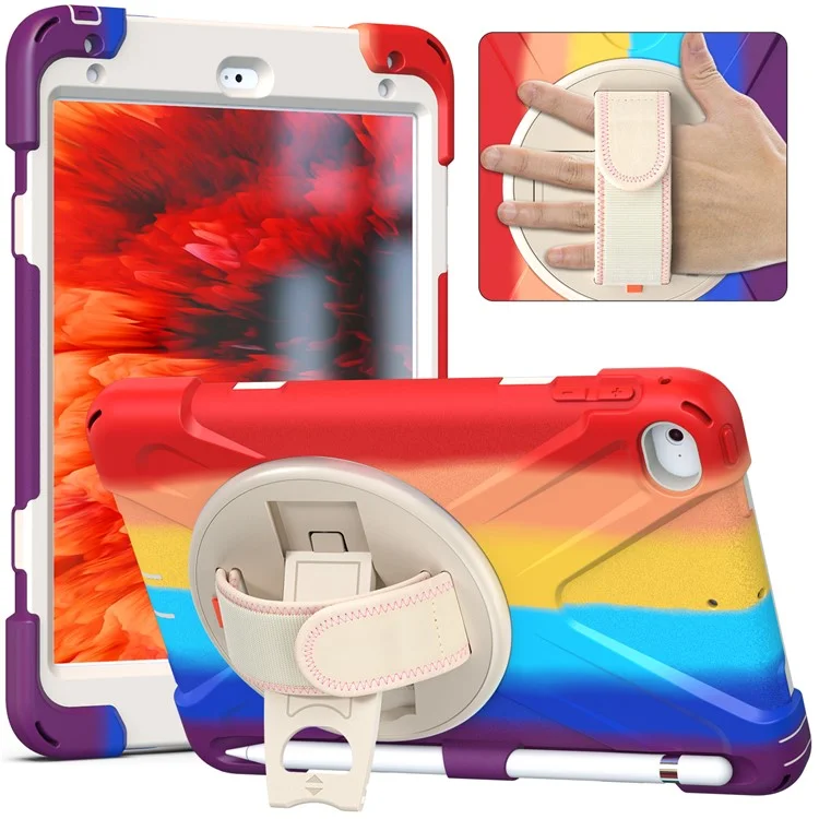 Cubierta de Tableta de Diseño de Ranura Para Lápiz Con Ratero Rotativo Para Ipad Mini 4/(2019) 7.9 Pulgadas - Colorido/rojo