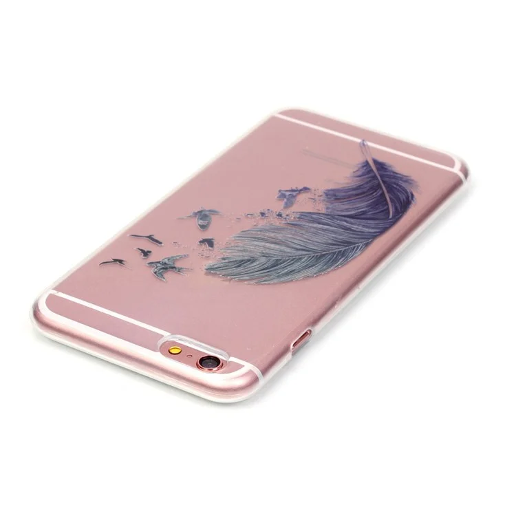 High Transparency IMD TPU Phone Cover for iPhone 6s 6 - Feather and Birds