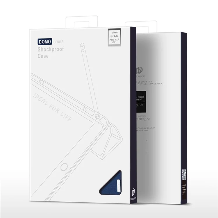 Étui DUX DUCIS Série Domo en Cuir pour iPad Pro 12,9 pouces (2022) / (2021) / (2020) Support Tri-Pliant - Bleu
