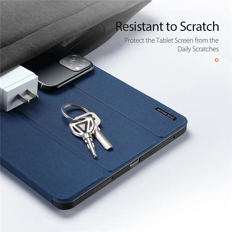Étui DUX DUCIS Série Domo en Cuir pour iPad Pro 12,9 pouces (2022) / (2021) / (2020) Support Tri-Pliant - Bleu