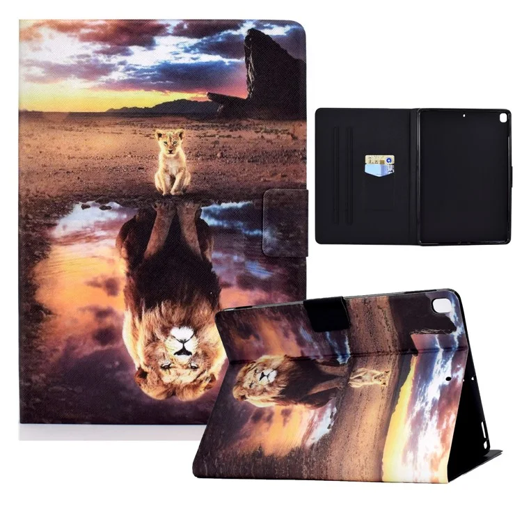 Case de Tableta de Cuero de Impresión de Patrones de Protección Completa Para Ipad Pro 10.5 Pulgadas (2017) /10.2 (2021)/(2020)/(2019)/Air 10.5 Pulgadas (2019) - León