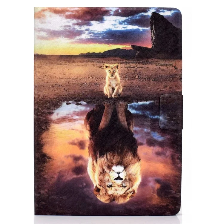 Case de Tableta de Cuero de Impresión de Patrones de Protección Completa Para Ipad Pro 10.5 Pulgadas (2017) /10.2 (2021)/(2020)/(2019)/Air 10.5 Pulgadas (2019) - León