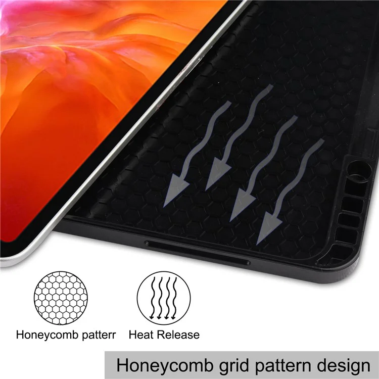 Pattern Printing Tri-Fold Stand PU Leather Tablet Cover Smart Case with Pen Slot for iPad Pro 12.9-inch (2021) - Grimace