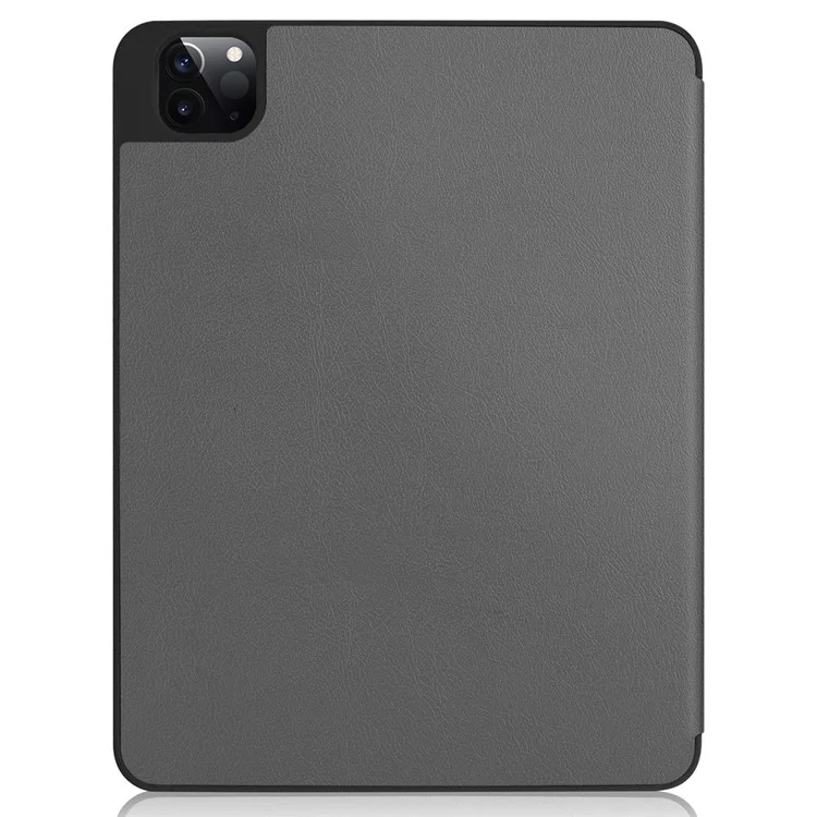 Стабильная трехсекционная подставка Кожаный чехол-книжка Smart Case Shell с слотом для ручки для iPad Pro 11 дюймов (2021) - серый