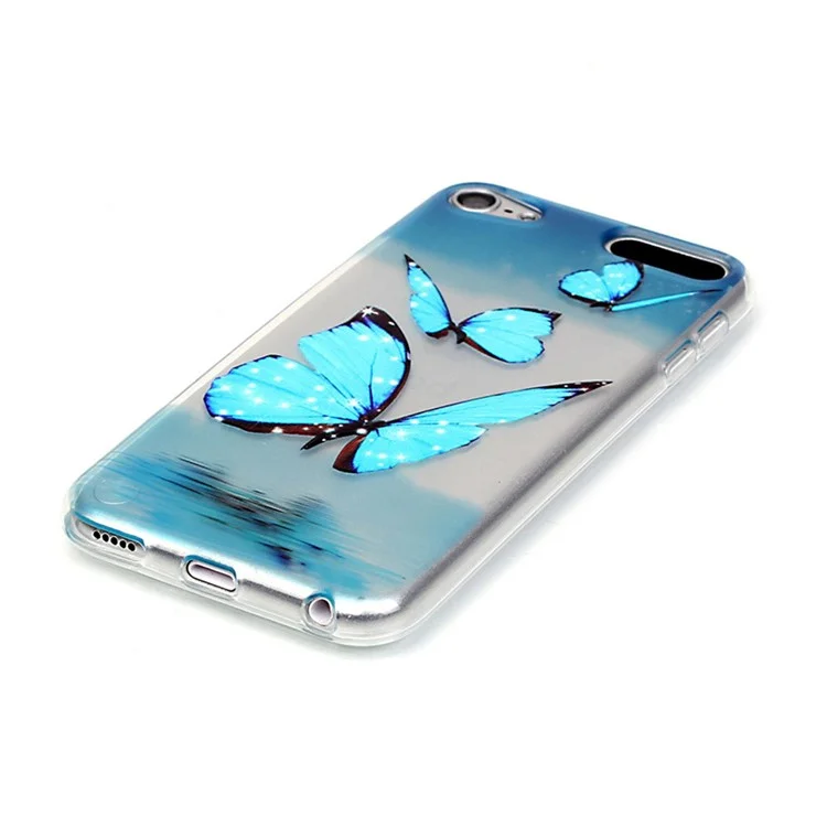 Vivid Embossed Pattern TPU Gel Back Case for iPod Touch 5/6 - Butterflies above Sea Level