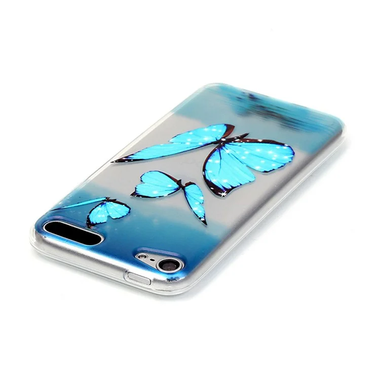 Vivid Embossed Pattern TPU Gel Back Case for iPod Touch 5/6 - Butterflies above Sea Level