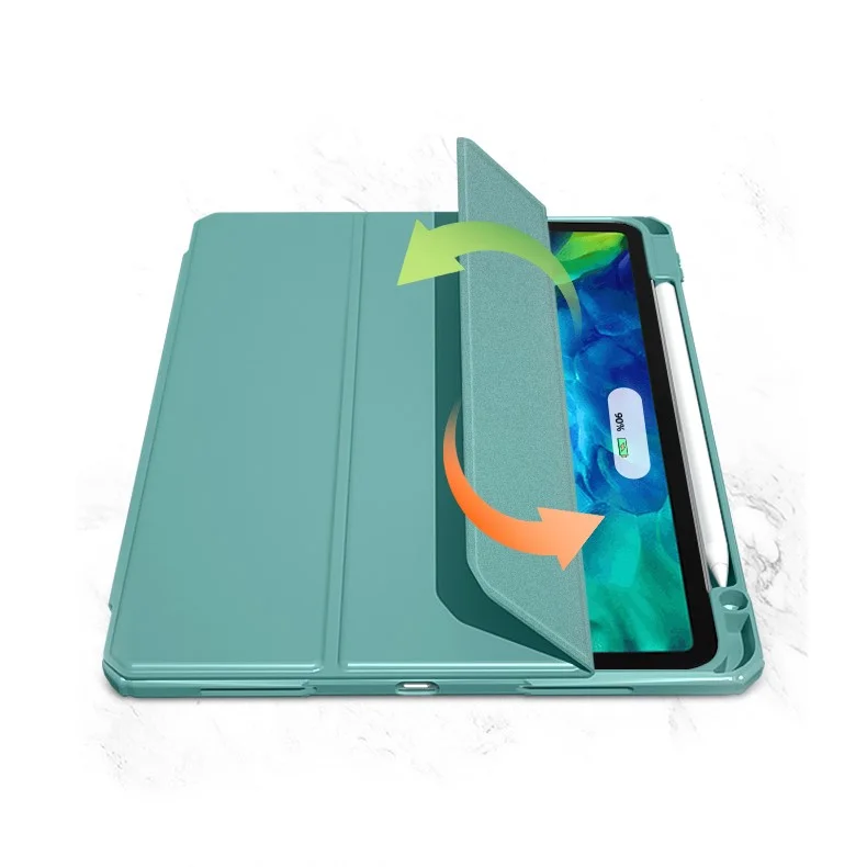 Mutural Para IPad Pro De 11 Pulgadas (2021) (2020) (2018) PC + TPU Tablet Case Auto Wake/Sleep Protective Con Ranura Para Lápiz - Verde