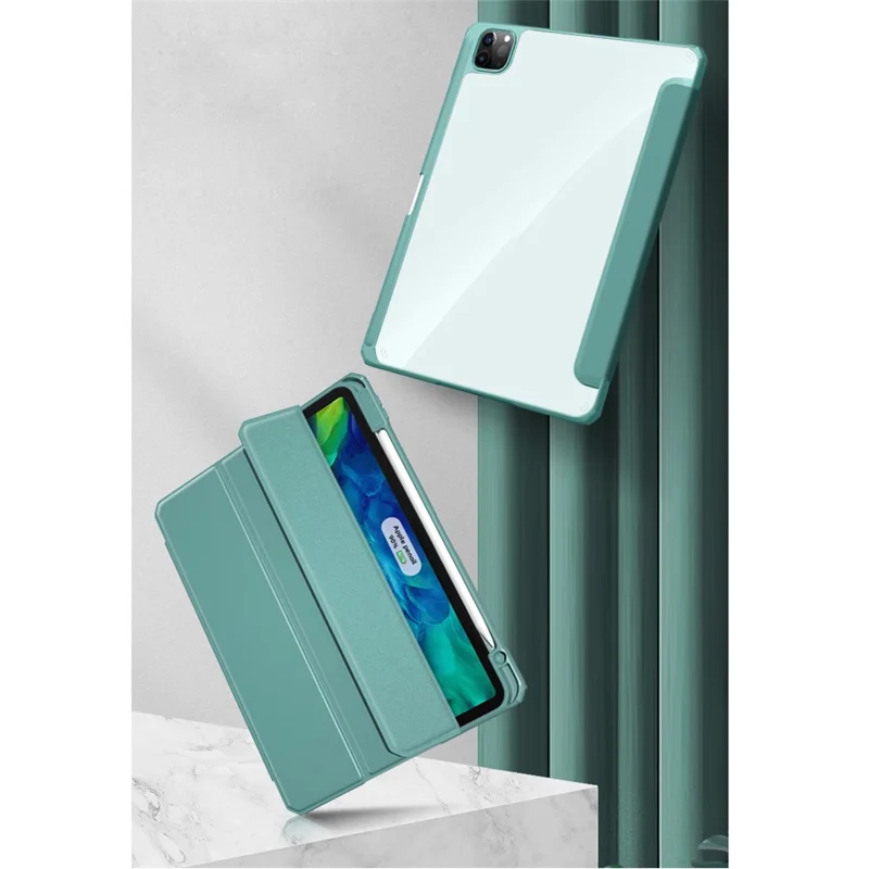 Mutural Para IPad Pro De 11 Pulgadas (2021) (2020) (2018) PC + TPU Tablet Case Auto Wake/Sleep Protective Con Ranura Para Lápiz - Verde