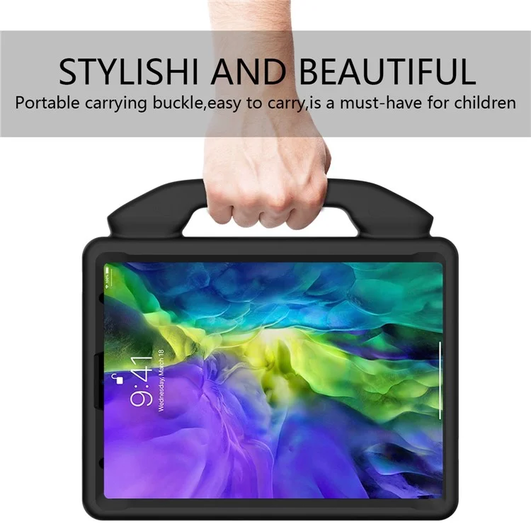 Shockproof Thumb-Shaped Kickstand EVA Tablet Protective Case for iPad Pro 11 (2021) / (2022) / (2020) Cover - Black