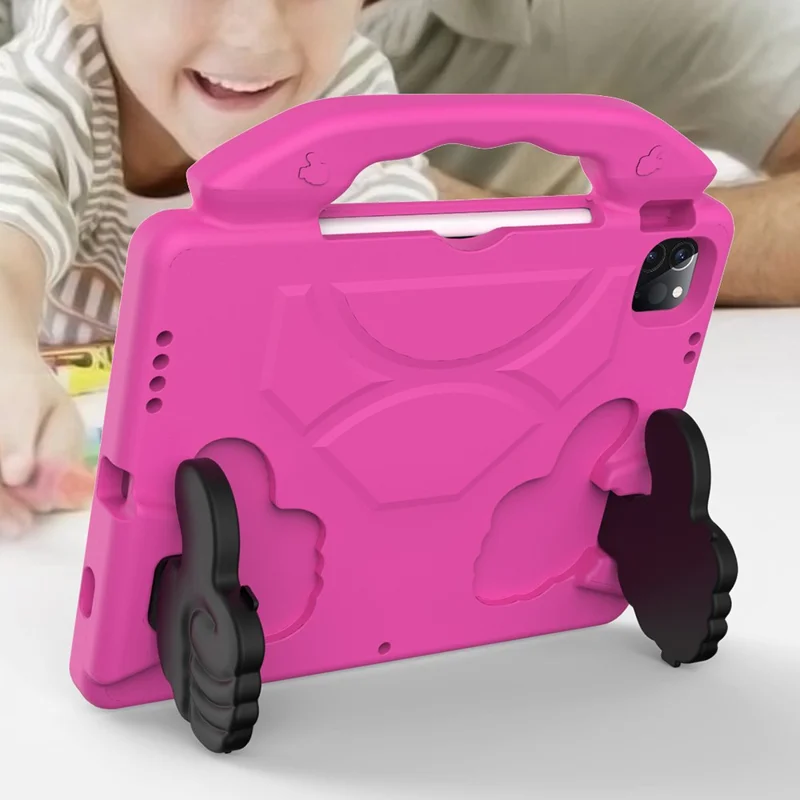 Thumb-Shaped Kickstand EVA Tablet Protective Case for iPad Pro 11 (2025) / 11 (2024) / (2021) / (2022) / (2020) Cover - Rose