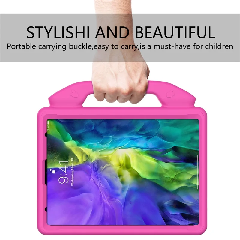 Thumb-Shaped Kickstand EVA Tablet Protective Case for iPad Pro 11 (2025) / 11 (2024) / (2021) / (2022) / (2020) Cover - Rose
