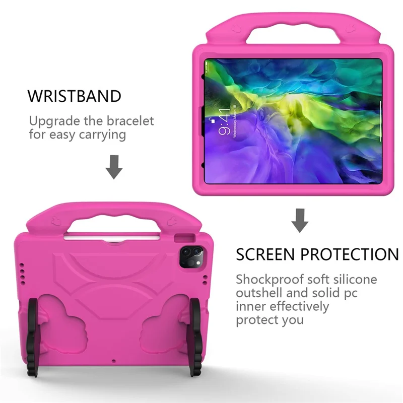 Thumb-Shaped Kickstand EVA Tablet Protective Case for iPad Pro 11 (2025) / 11 (2024) / (2021) / (2022) / (2020) Cover - Rose