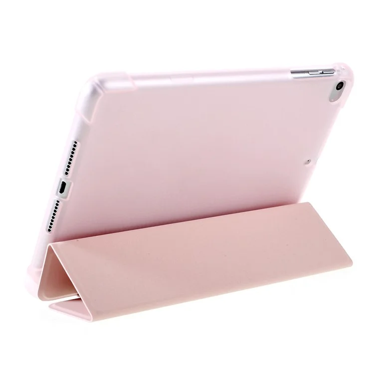 Vollschutz Tri-fold Stand Leder Hülle [mit Apple Bleistiftspeicher-rille] Für Ipad Mini 1/2/3/4/(2019) 7,9 Zoll - Rosa