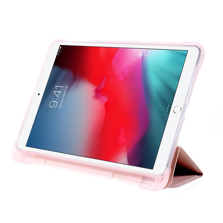 Vollschutz Tri-fold Stand Leder Hülle [mit Apple Bleistiftspeicher-rille] Für Ipad Mini 1/2/3/4/(2019) 7,9 Zoll - Rosa