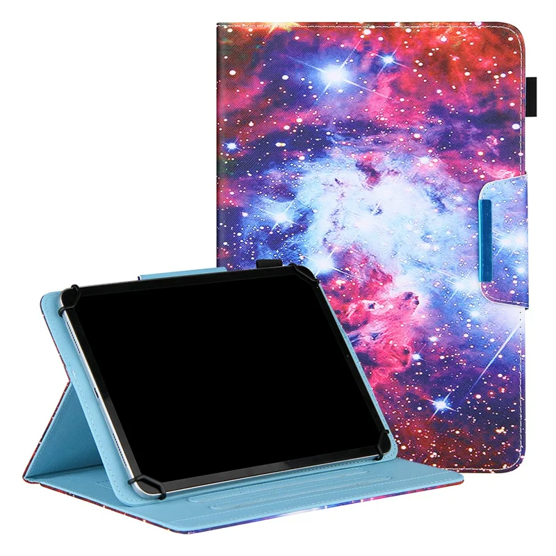 Cross Texture Pattern Printing Universal Leather Tablet Case for 8-inch Tablets - Nebula