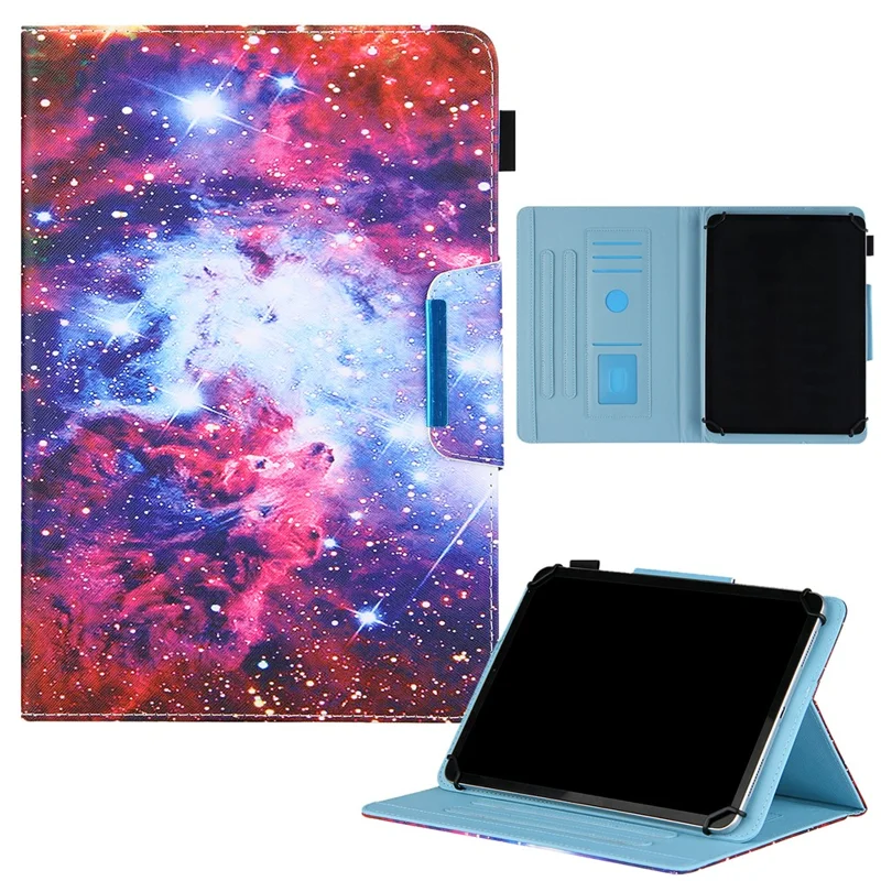 Cross Texture Pattern Printing Universal Leather Tablet Case for 8-inch Tablets - Nebula