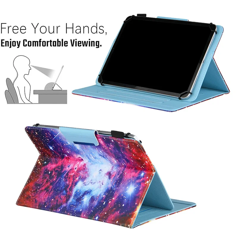 Cross Texture Pattern Printing Universal Leather Tablet Case for 8-inch Tablets - Nebula