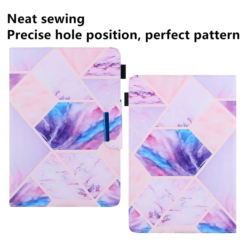 Pattern Printing Universal Cross Texture Leather Tablet Case for 10-inch Tablets - Purple Geometry