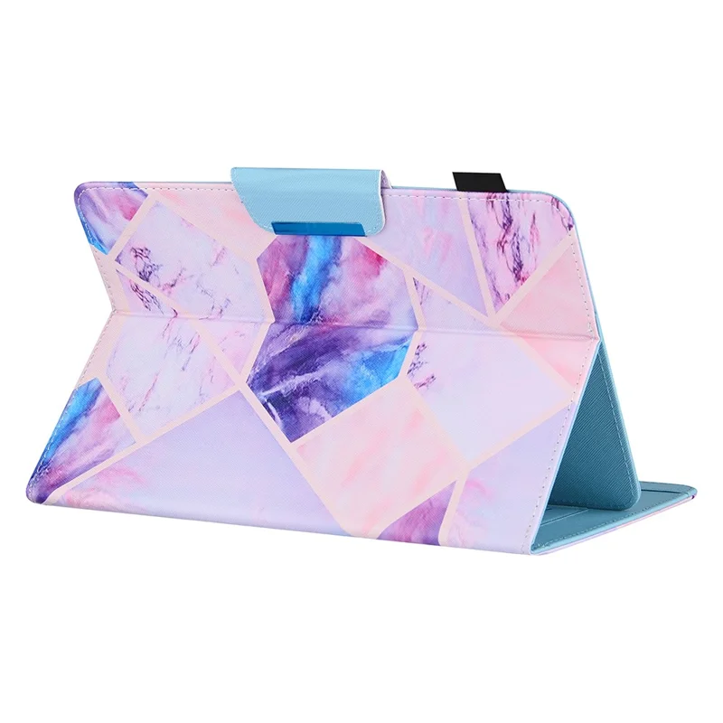 Pattern Printing Universal Cross Texture Leather Tablet Case for 10-inch Tablets - Purple Geometry