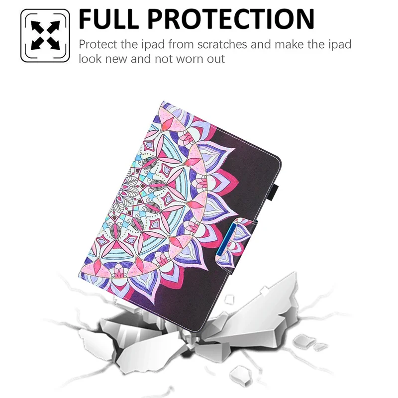 Pattern Printing Universal Cross Texture Leather Tablet Case for 10-inch Tablets - Mandala Pattern
