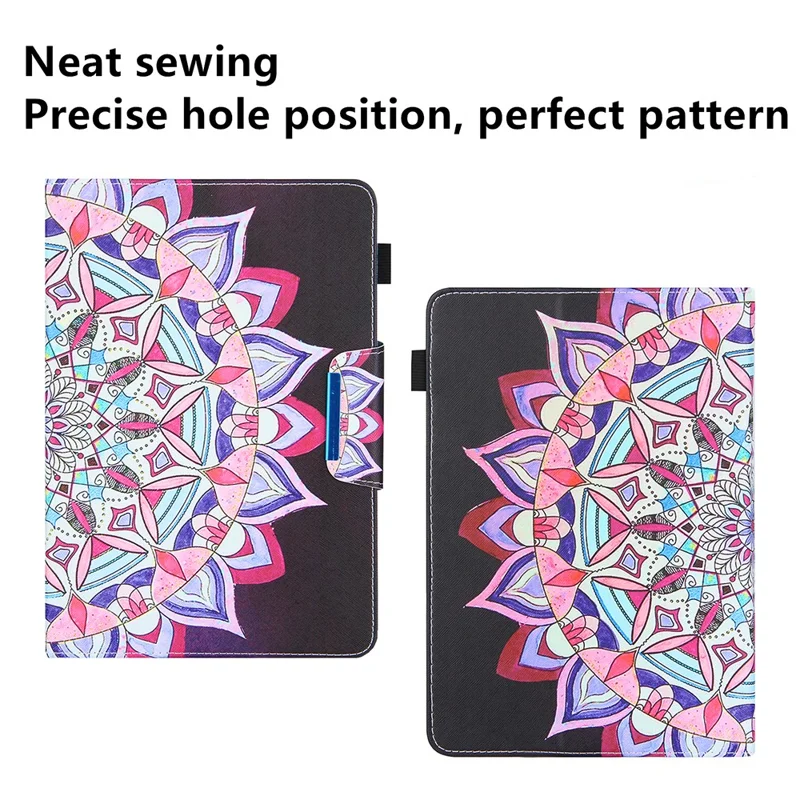 Pattern Printing Universal Cross Texture Leather Tablet Case for 10-inch Tablets - Mandala Pattern