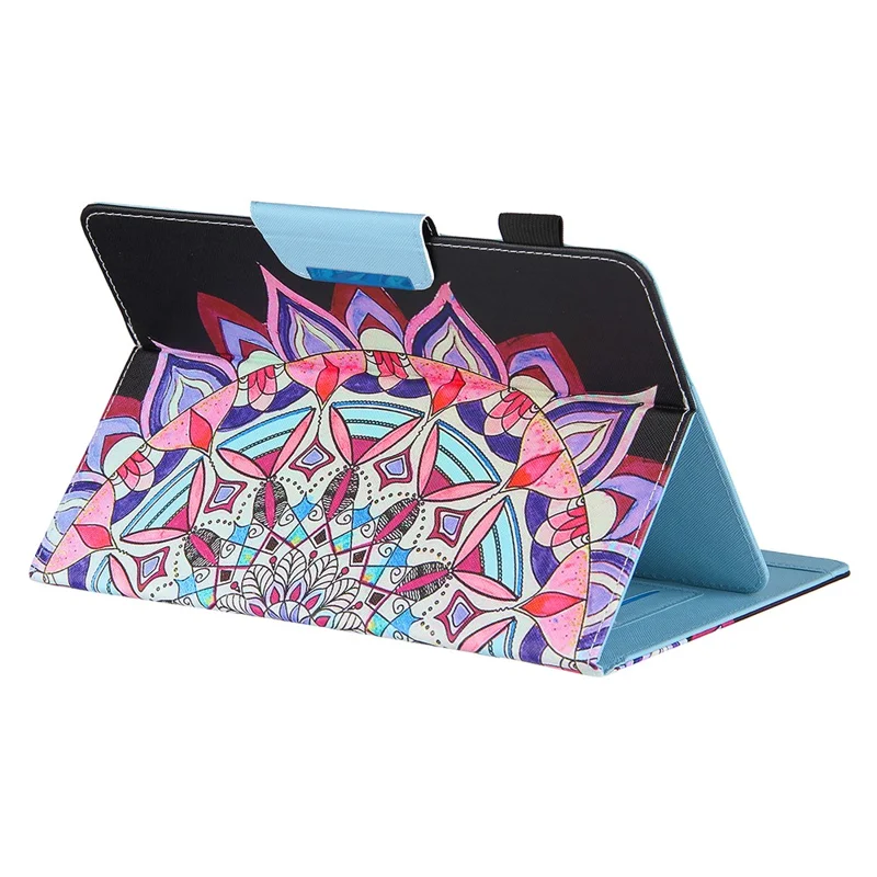 Pattern Printing Universal Cross Texture Leather Tablet Case for 10-inch Tablets - Mandala Pattern