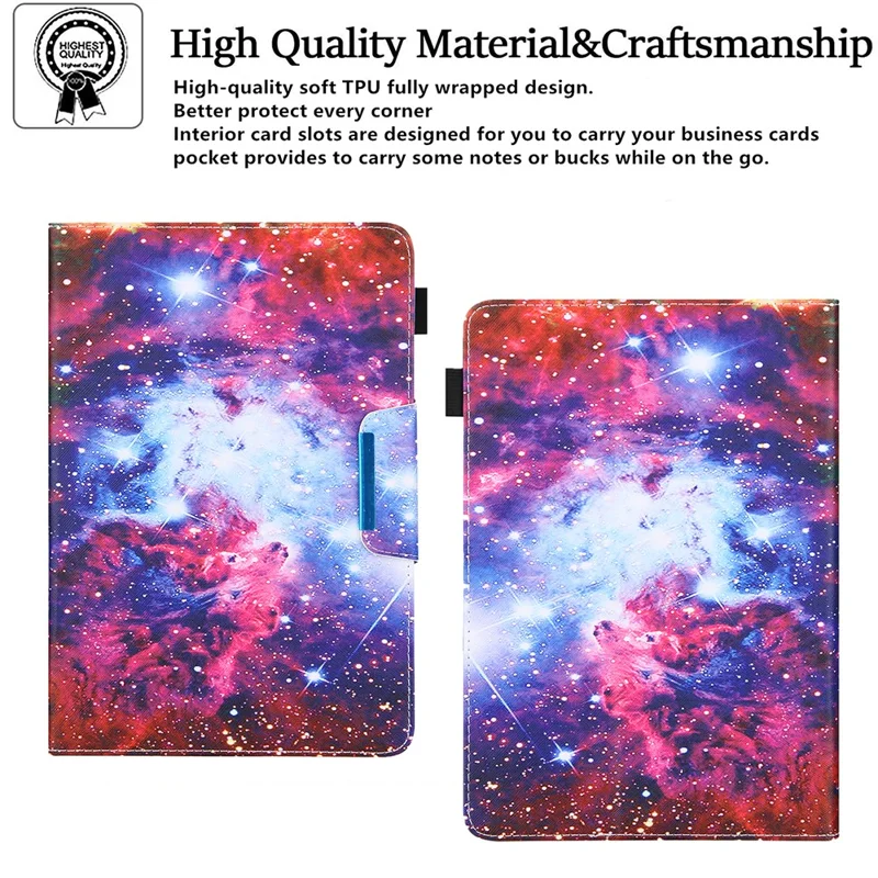 Uniwersalna etui skórzana z nadrukiem krzyżowej tekstury dla tabletów 10-calowych – Nebula