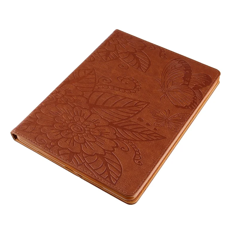 Leather Tablet Protective Shell with Pattern Imprinting for iPad 9.7-inch (2017)/(2018)/Air (2013)/Air 2/Pro 9.7 inch (2016) - Brown