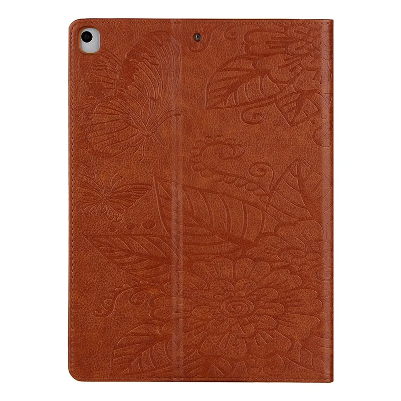 Leather Tablet Protective Shell with Pattern Imprinting for iPad 9.7-inch (2017)/(2018)/Air (2013)/Air 2/Pro 9.7 inch (2016) - Brown