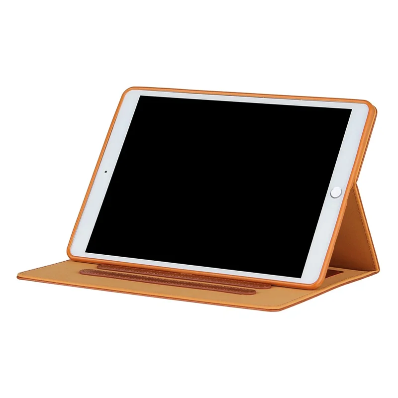 Leather Tablet Protective Shell with Pattern Imprinting for iPad 9.7-inch (2017)/(2018)/Air (2013)/Air 2/Pro 9.7 inch (2016) - Brown