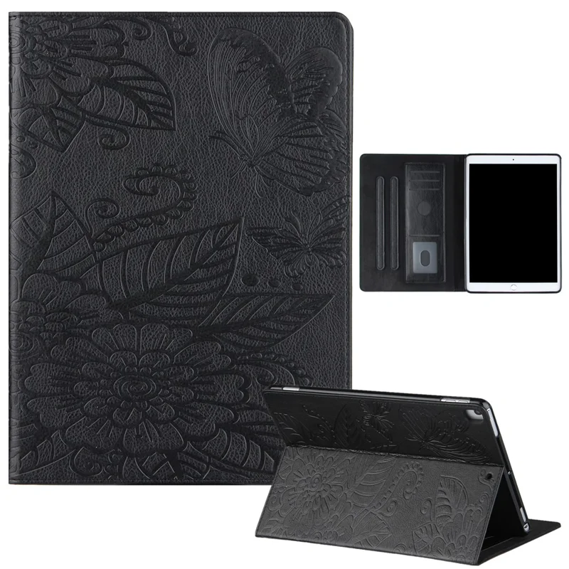 Pattern Imprinting Design Leather Tablet Protective Shell for iPad 10.2 (2021)/(2020)/(2019)/Pro 10.5-inch (2017)/Air 10.5 inch (2019) - Black
