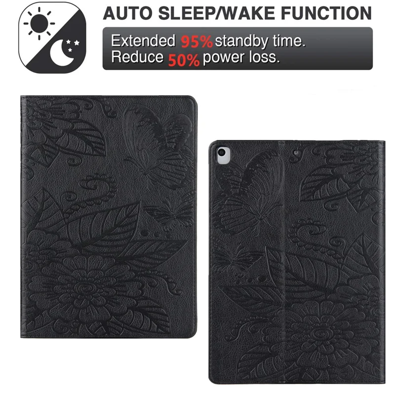 Pattern Imprinting Design Leather Tablet Protective Shell for iPad 10.2 (2021)/(2020)/(2019)/Pro 10.5-inch (2017)/Air 10.5 inch (2019) - Black