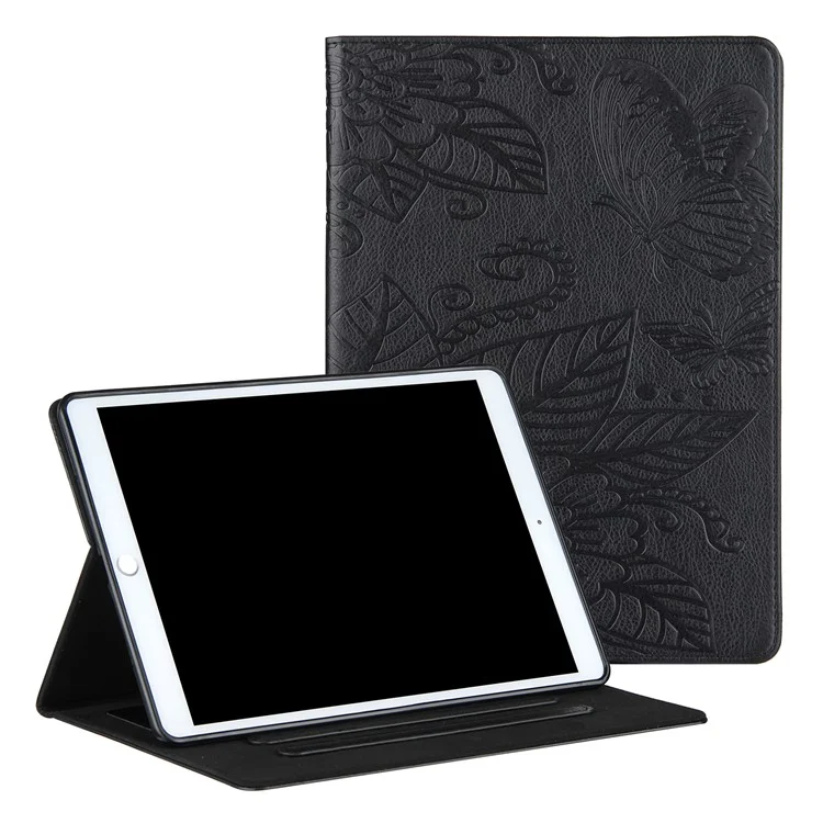 Full Protection Leather Tablet Protective Shell with Pattern Imprinting for iPad Air (2020) / Air (2022) / Pro 11-inch (2022) / (2021) / (2020) - Black