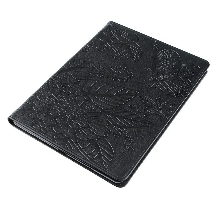 Full Protection Leather Tablet Protective Shell with Pattern Imprinting for iPad Air (2020) / Air (2022) / Pro 11-inch (2022) / (2021) / (2020) - Black