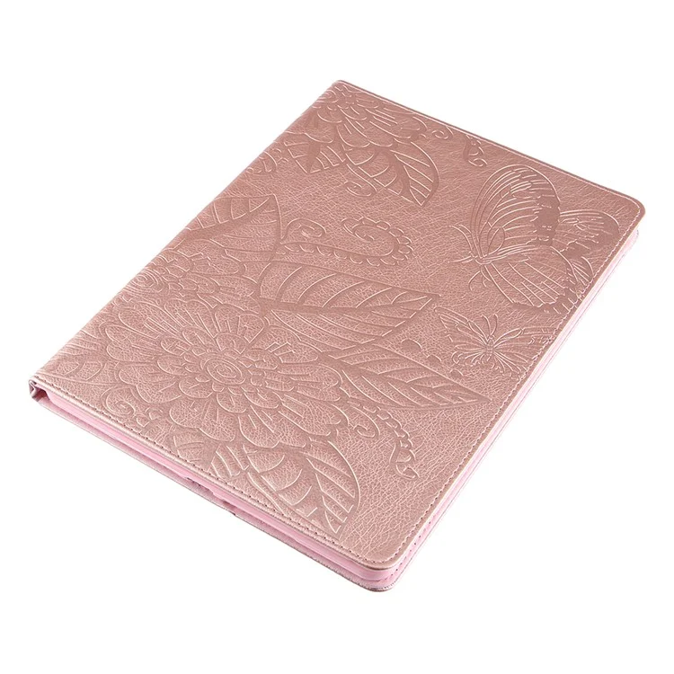 Full Protection Leather Tablet Protective Shell with Pattern Imprinting for iPad Air (2020) / Air (2022) / Pro 11-inch (2022) / (2021) / (2020) - Rose Gold