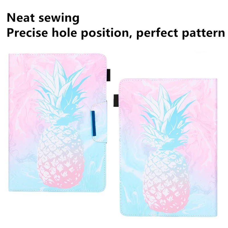 Pattern Printing Cross Texture Universal Leather Tablet Case for 7-inch Tablets - Pineapple