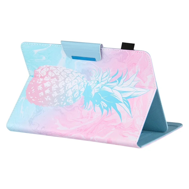 Pattern Printing Cross Texture Universal Leather Tablet Case for 7-inch Tablets - Pineapple