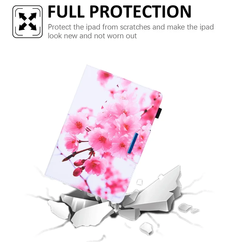 Pattern Printing Cross Texture Universal Leather Tablet Case for 7-inch Tablets - Pink Flowers
