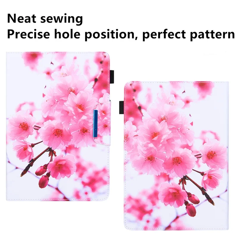 Pattern Printing Cross Texture Universal Leather Tablet Case for 7-inch Tablets - Pink Flowers