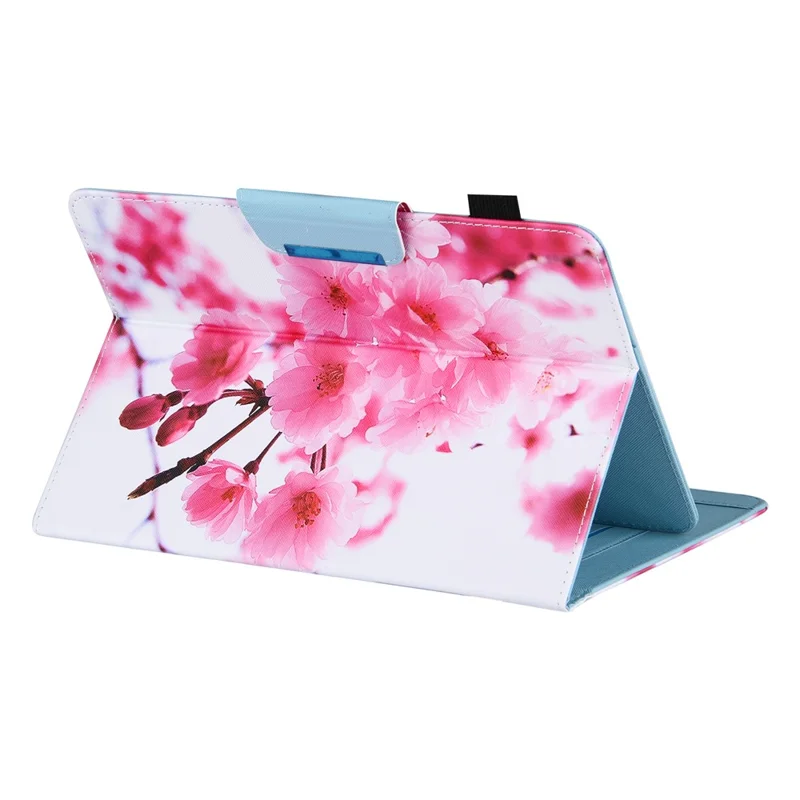 Pattern Printing Cross Texture Universal Leather Tablet Case for 7-inch Tablets - Pink Flowers