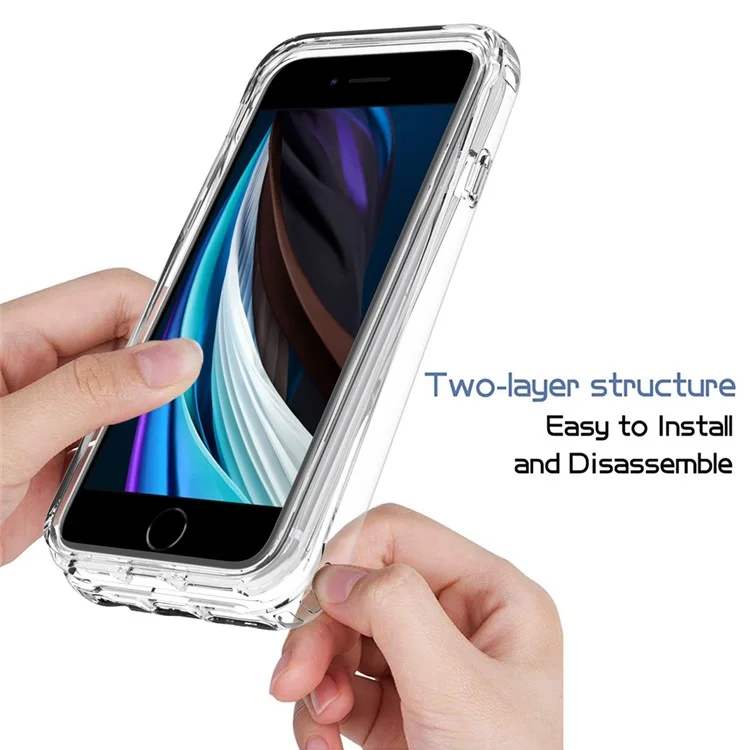 High Transmittance Hybrid Phone Case Cover for iPhone 6 4.7-inch / 7 4.7 inch/8 4.7 inch/SE (2020)/SE (2022) - Transparent
