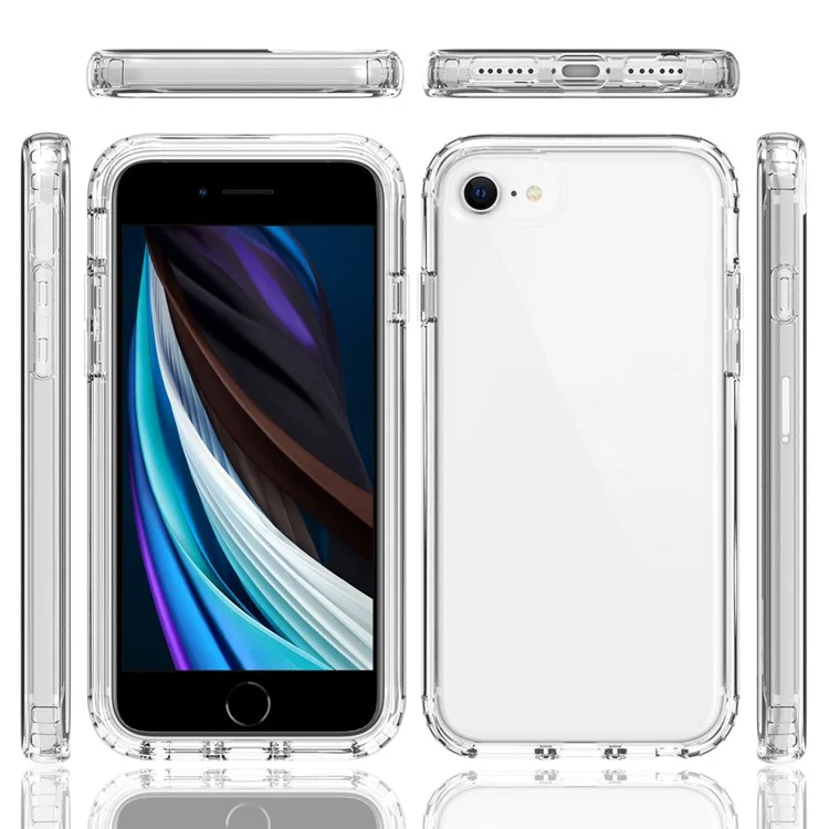 High Transmittance Hybrid Phone Case Cover for iPhone 6 4.7-inch / 7 4.7 inch/8 4.7 inch/SE (2020)/SE (2022) - Transparent