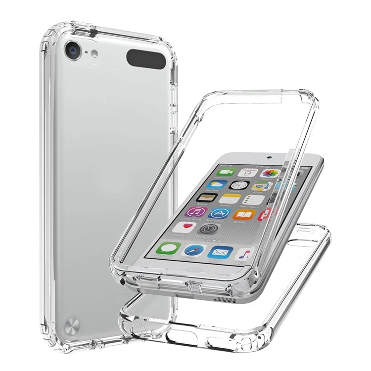 High Transmittance Hybrid Shockproof Phone Protector Case Cover for iPod Touch 5 / 6 / 7 - Transparent