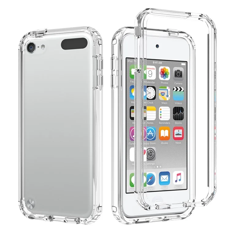 High Transmittance Hybrid Shockproof Phone Protector Case Cover for iPod Touch 5 / 6 / 7 - Transparent