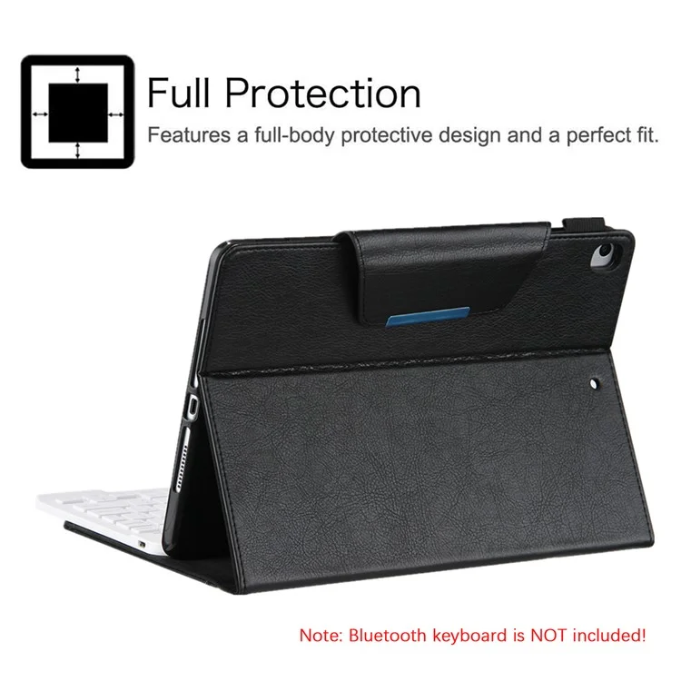 PU-Leder-Tablet-Ständerabdeckungsgehäuse für iPad 10.2 (2021)/(2020)/(2019)/Air 10.5 Zoll (2019)/Pro 10.5-Zoll (2017) - Schwarz