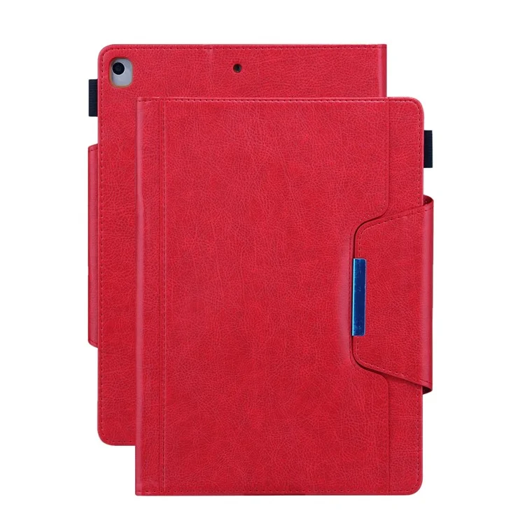 PU Leather Tablet Cover Case with Card Slot for iPad 9.7-inch (2017)/(2018)/Air (2013)/Air 2/Pro 9.7 inch (2016) - Red