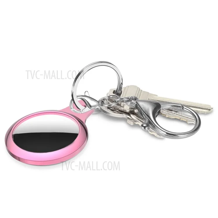 TPU Protective Case Cover with Key Ring for Apple AirTag - Pink