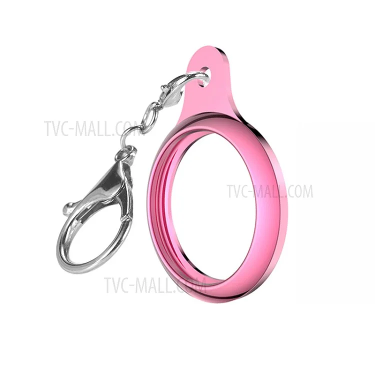 TPU Protective Case Cover with Key Ring for Apple AirTag - Pink
