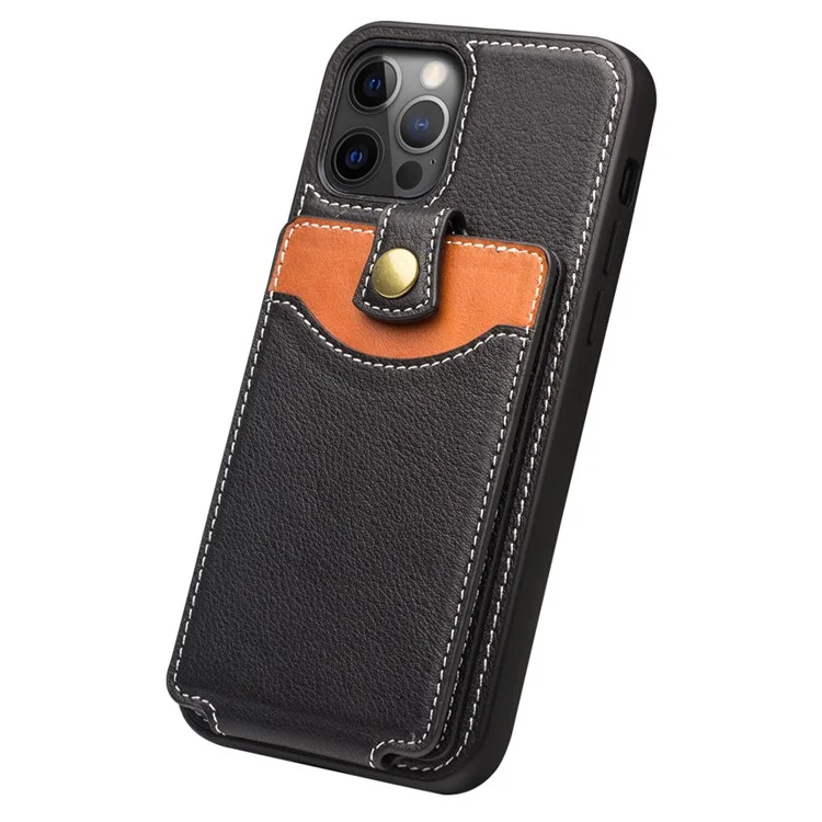 Caso de Telefone QIALINO Business Style Leather + TPU Card Holder para iPhone 12 Pro Max